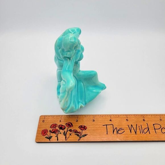 Vintage Monrovia Walker California Pottery Dancing Lady Aqua Blue Figurine - Picture 13 of 14